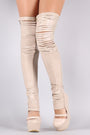 Slashed Over-The-Knee Platform Wedge Boots