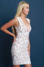 Filigree V-Neck Bandage Mini Dress - NoveltyOne