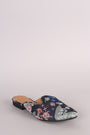Qupid Floral Brocade Slip-On Loafer Flat