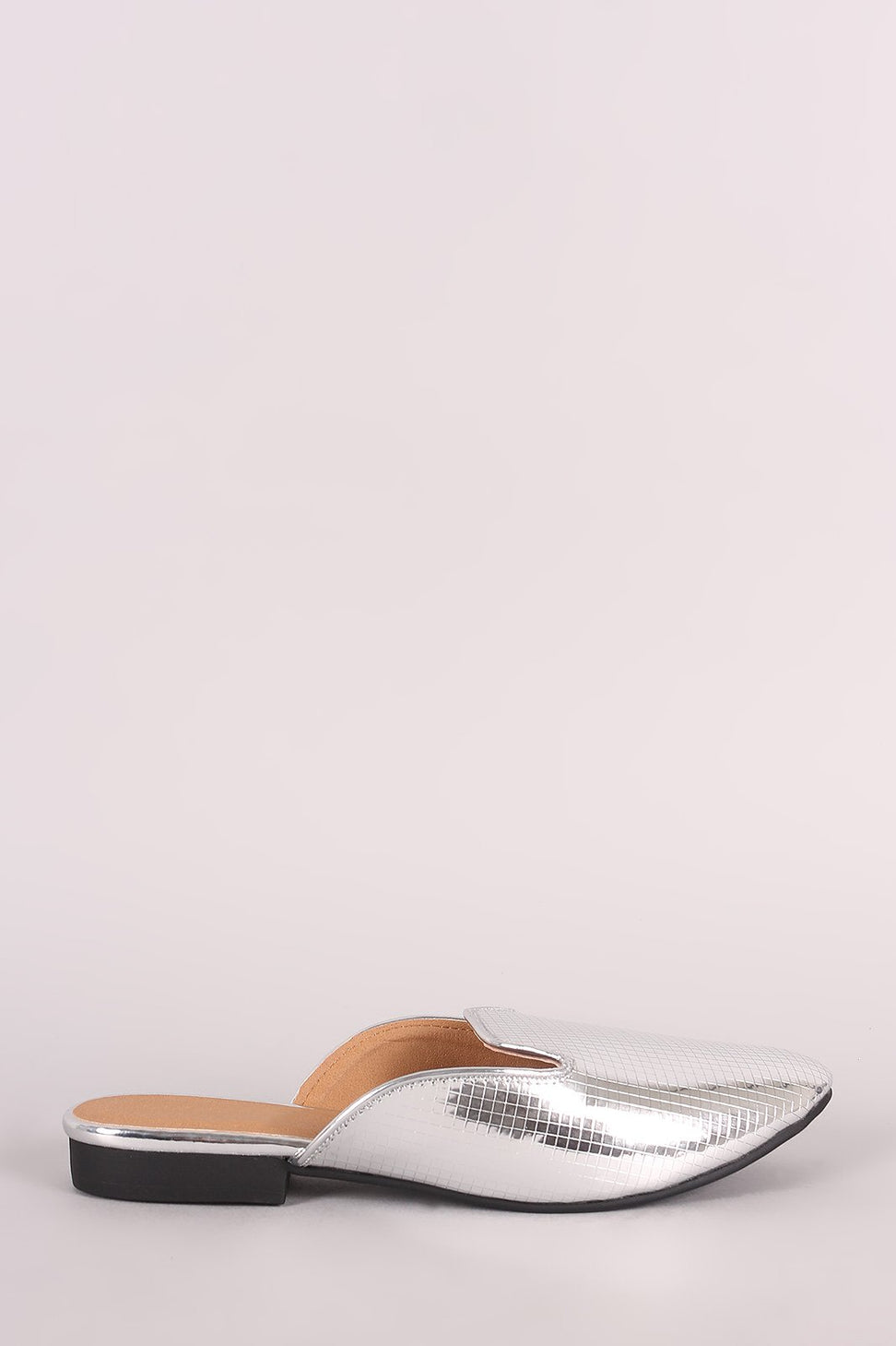 Qupid Grid Textured Slip-On Loafer Flat