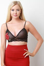 Floral Applique Mesh Lace Scallop Trim Bralette Top - NoveltyOne