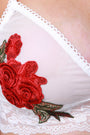 Floral Applique Mesh Lace Scallop Trim Bralette Top - NoveltyOne