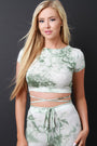 Tie Dye Self-Tie Waist Crop Top