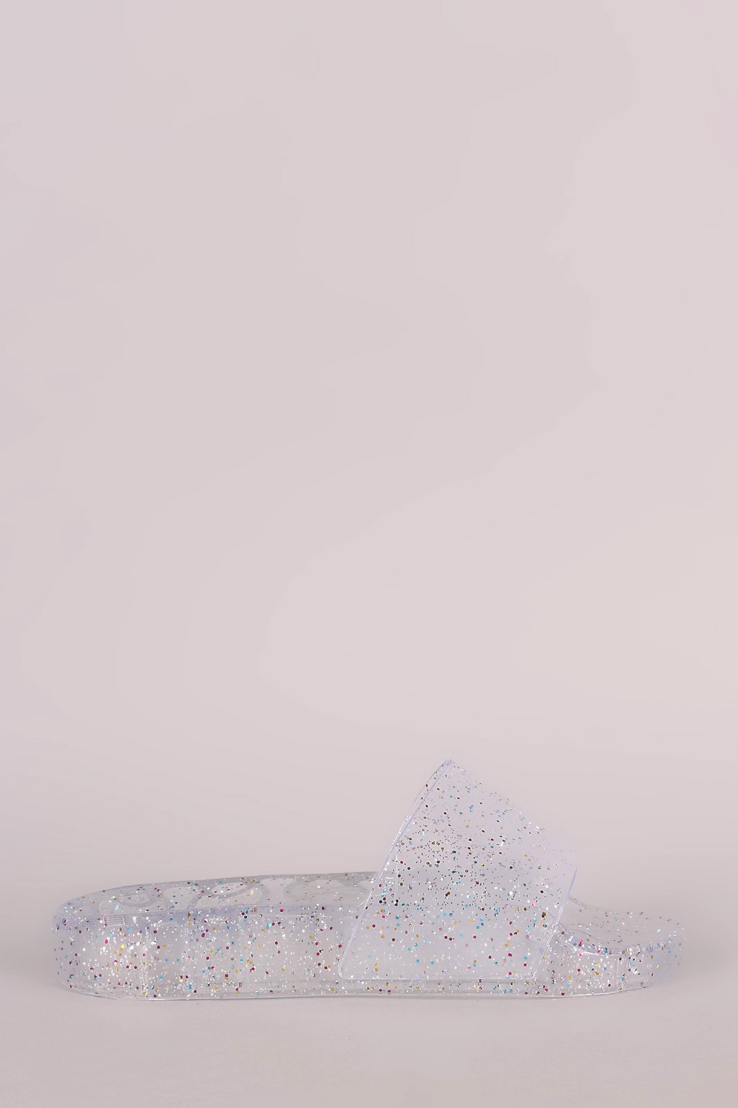 Wild Diva Lounge Glitter Jelly Open Toe Slide Sandal