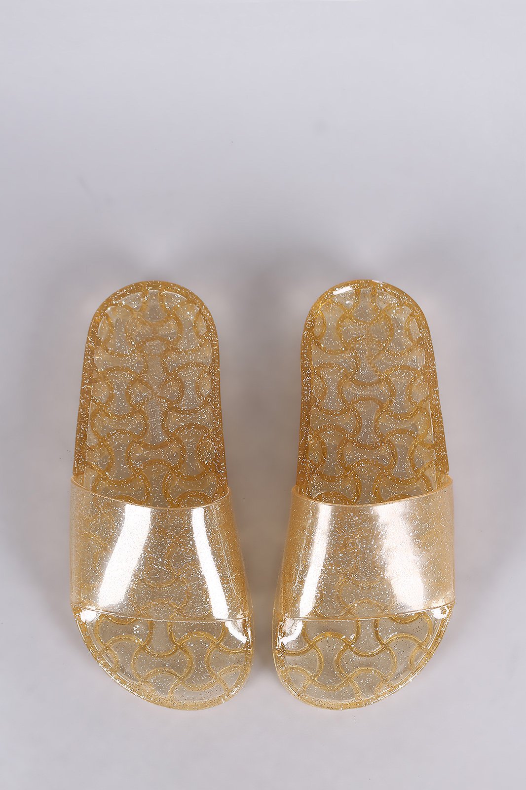 Wild Diva Lounge Glitter Jelly Open Toe Slide Sandal
