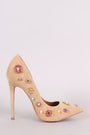 Shoe Republic LA Suede Beadwork Pointy Toe Pump