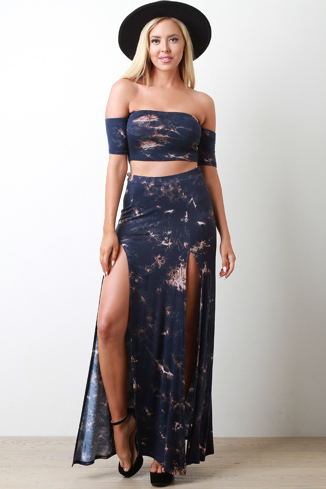 Tie-Dye M-Slit Maxi Skirt