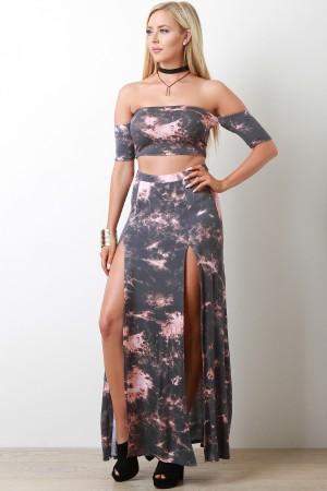 Tie-Dye M-Slit Maxi Skirt