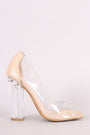 Bamboo Transparent Chunky Clear Heeled Pump