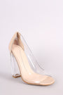 Bamboo Transparent Chunky Clear Heeled Pump