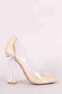 Bamboo Transparent Chunky Clear Heeled Pump