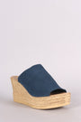 Bamboo Suede Espadrille Embossed Platform Mule Wedge