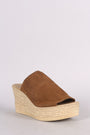 Bamboo Suede Espadrille Embossed Platform Mule Wedge