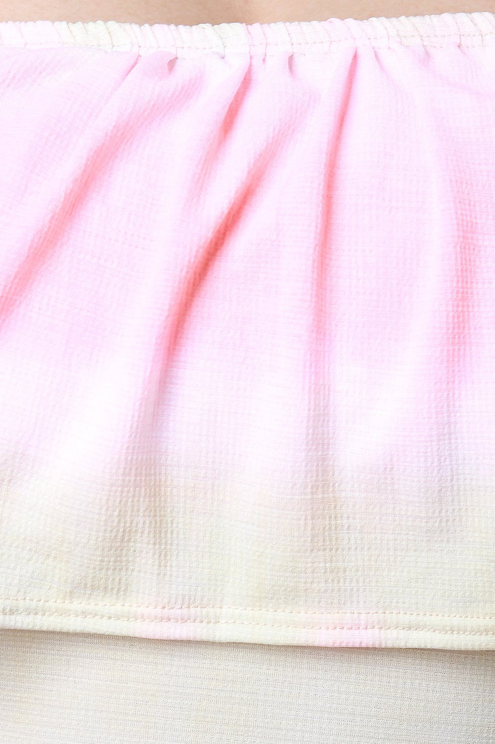 Tie Dye Ruffle Bardot Side Slit Maxi Dress