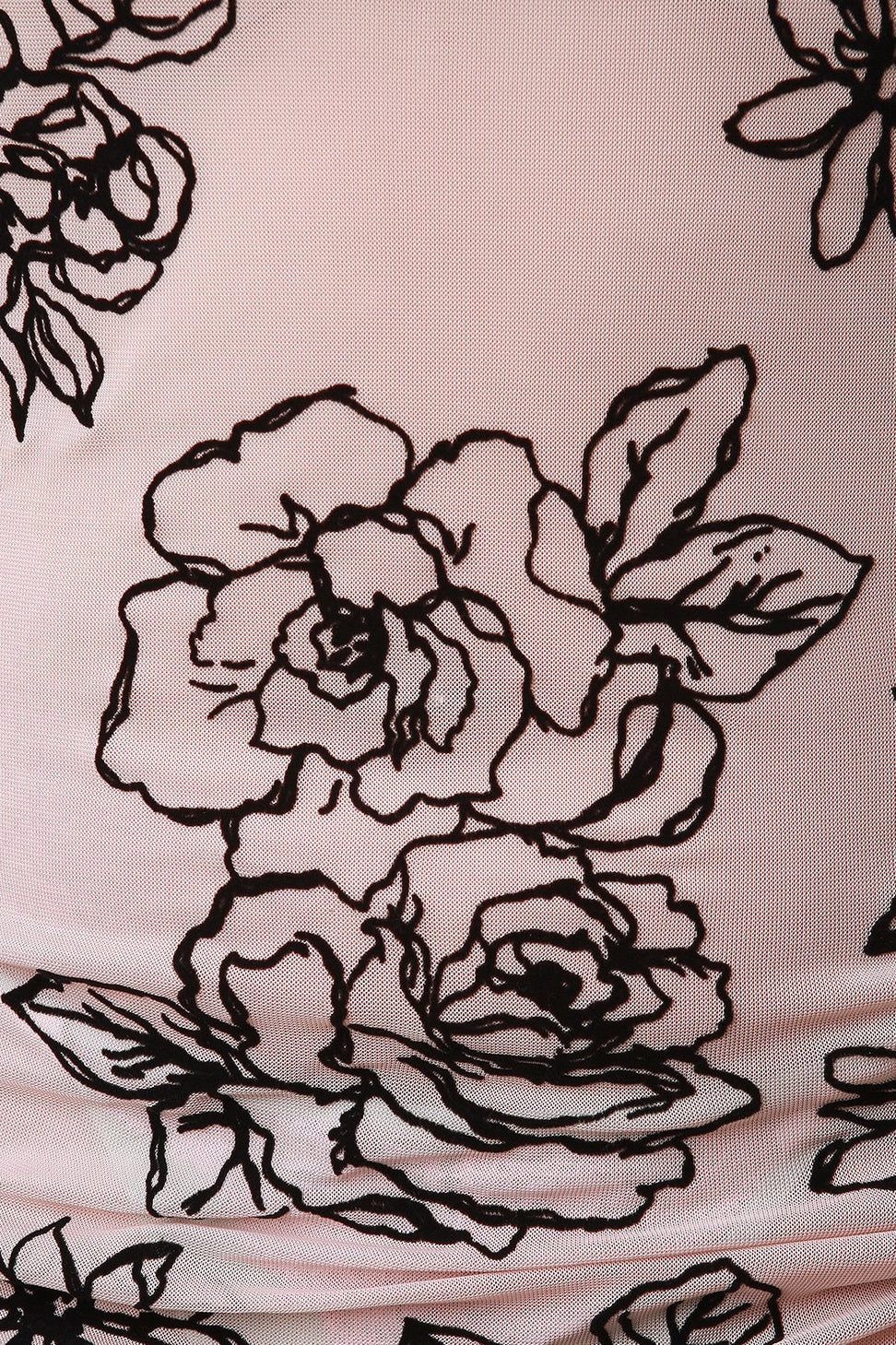 Velvet Floral Embroidered Mesh High Low Dress