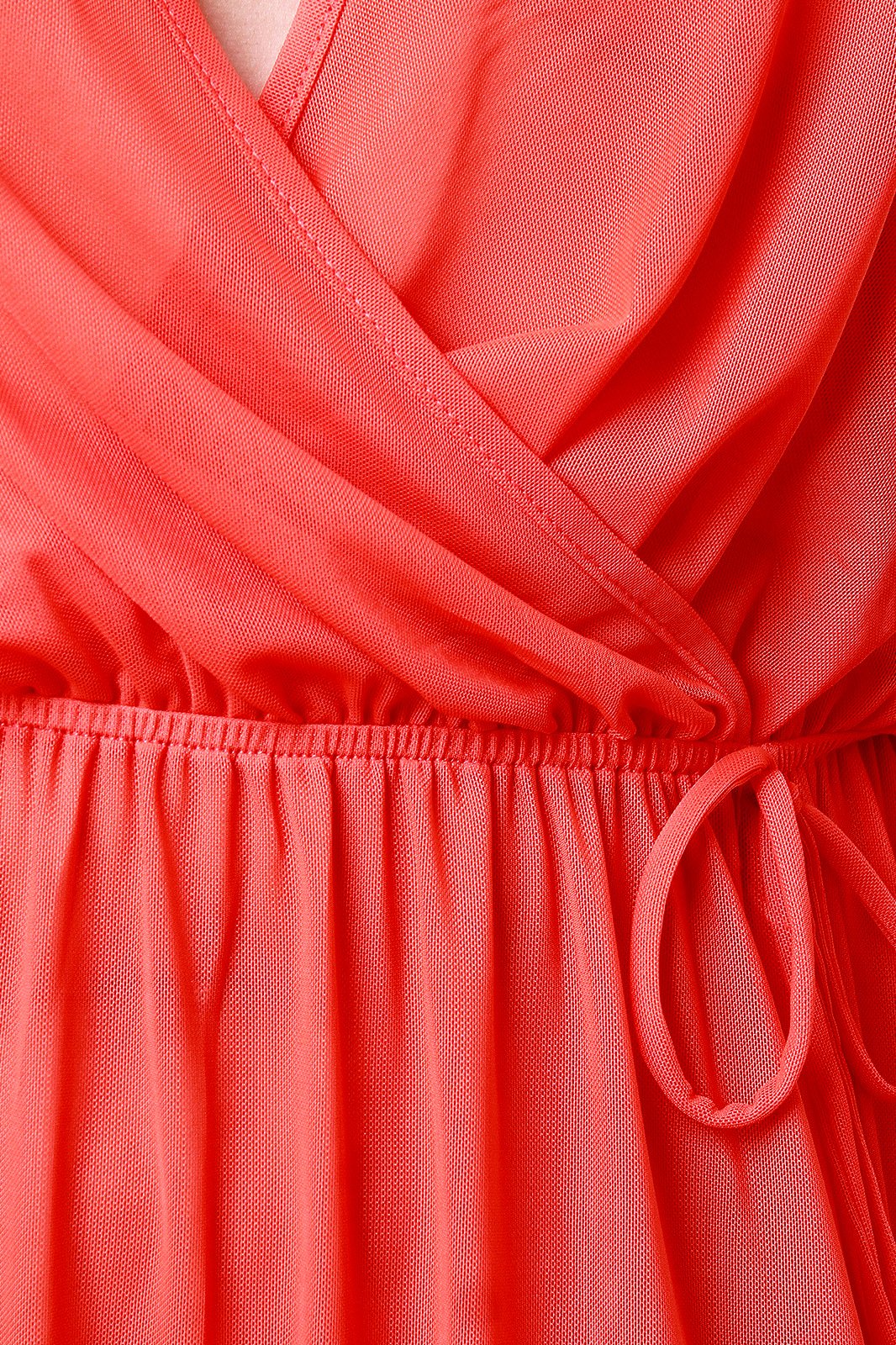 Surplice Cutout Long Sleeve Mesh Maxi Dress