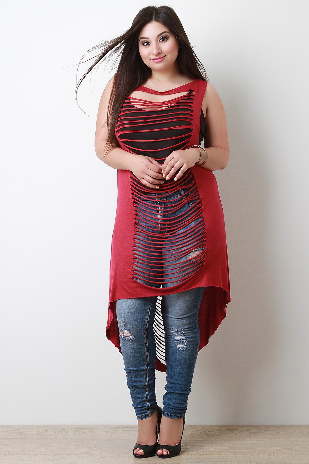 Slit Center Midi Cover-Up Top