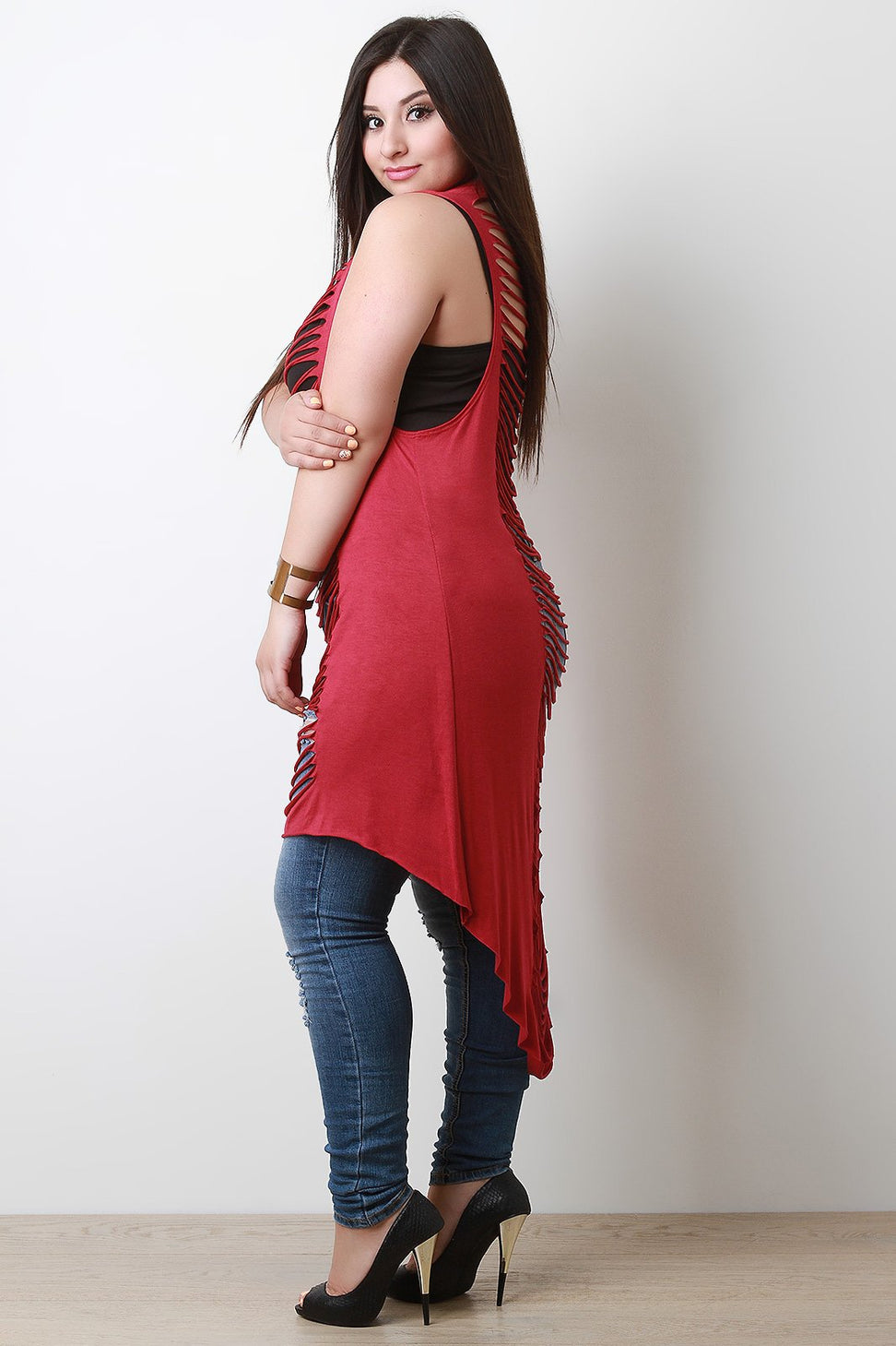 Slit Center Midi Cover-Up Top