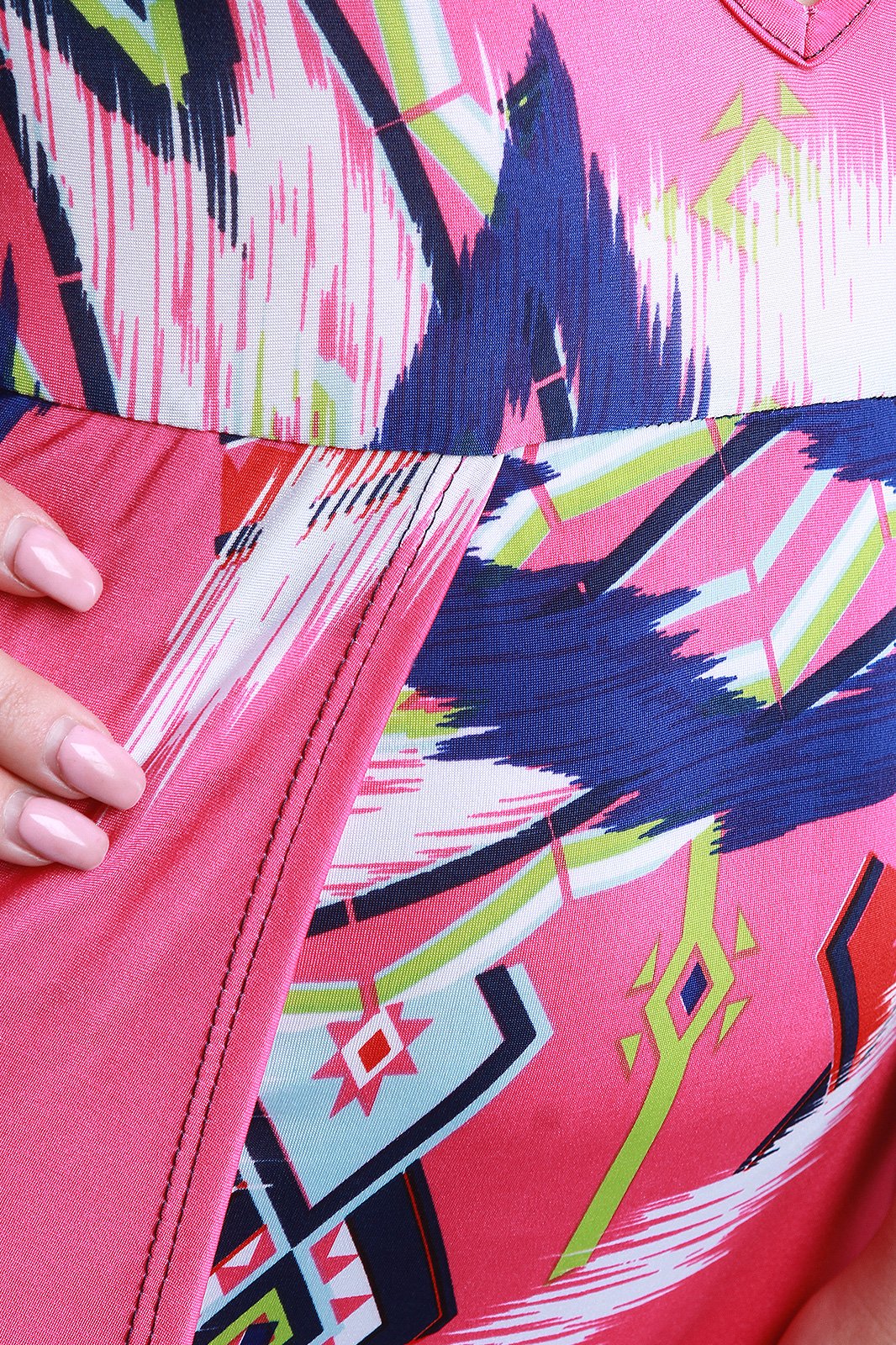 Tribal Print Plunging Neck Open Front Bodysuit Maxi Dress