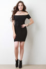 Off The Shoulder Self-Tie Corset Mini Dress