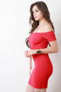 Off The Shoulder Self-Tie Corset Mini Dress