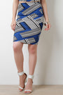 Asymmetrical Stripe High Waisted Midi Skirt