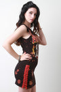 Rock Graphic Print Side Lace Up Bleach Mini Dress