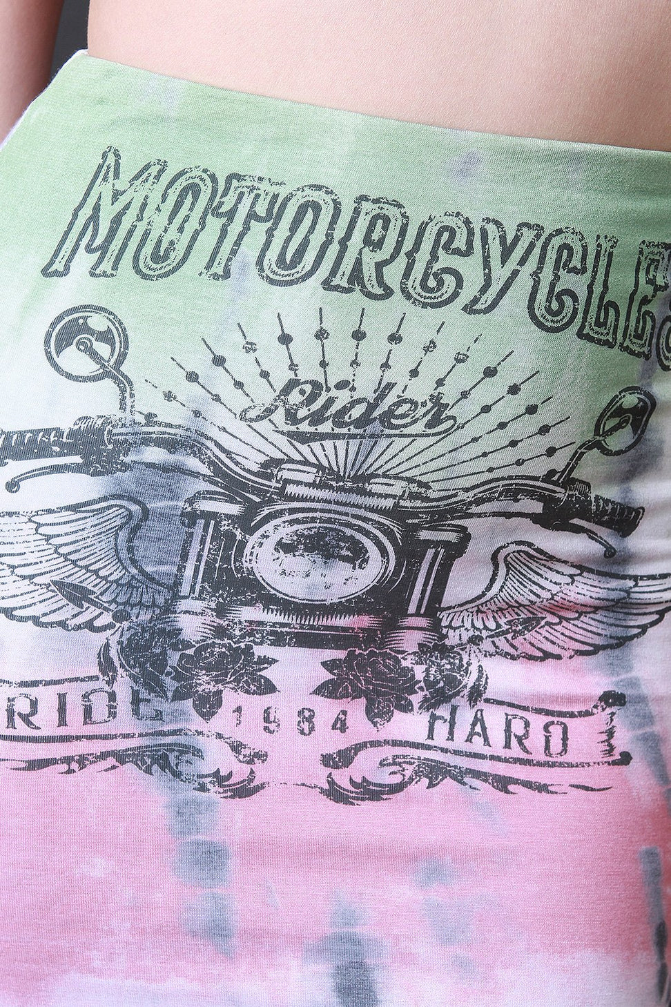 Motorcycles Graphic Tie Dye Jersey Knit Matching Set - NoveltyOne