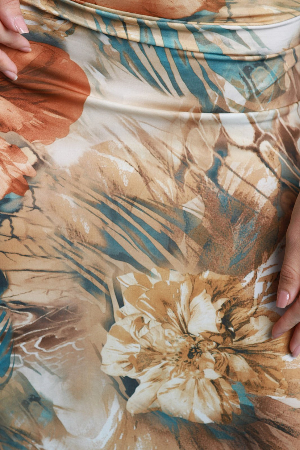 Floral Draped Halter Double Slit Maxi Dress - NoveltyOne