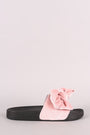 Qupid Velvet Bow Slide Sandal
