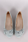 Qupid Denim Knotted Bow Ballet Flat