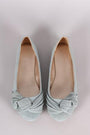 Qupid Denim Knotted Bow Ballet Flat