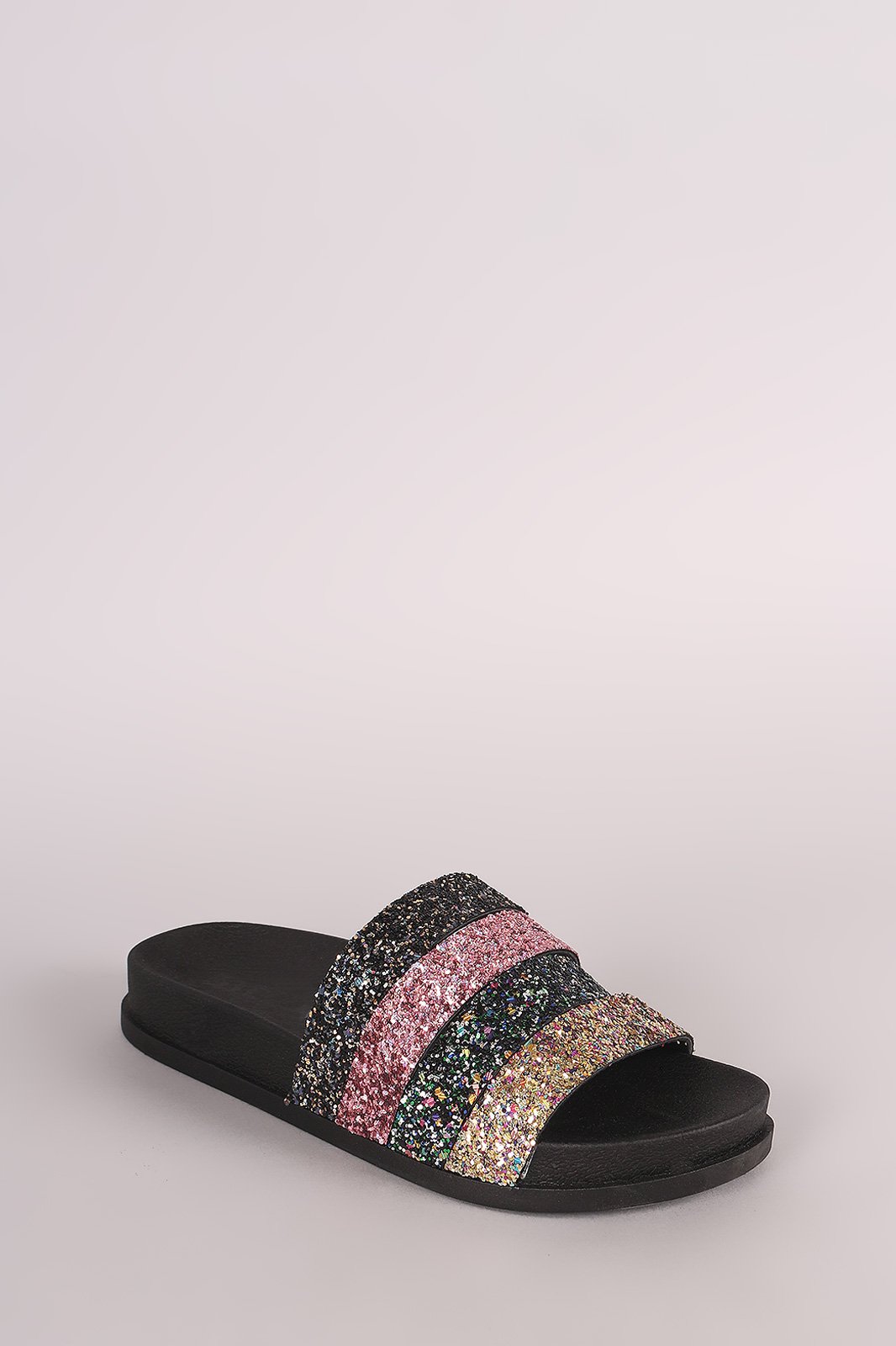Strappy Glitter Slide Sandal