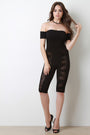 Mesh-Inset Strapless Off-The-Shoulder Capri Jumpsuit