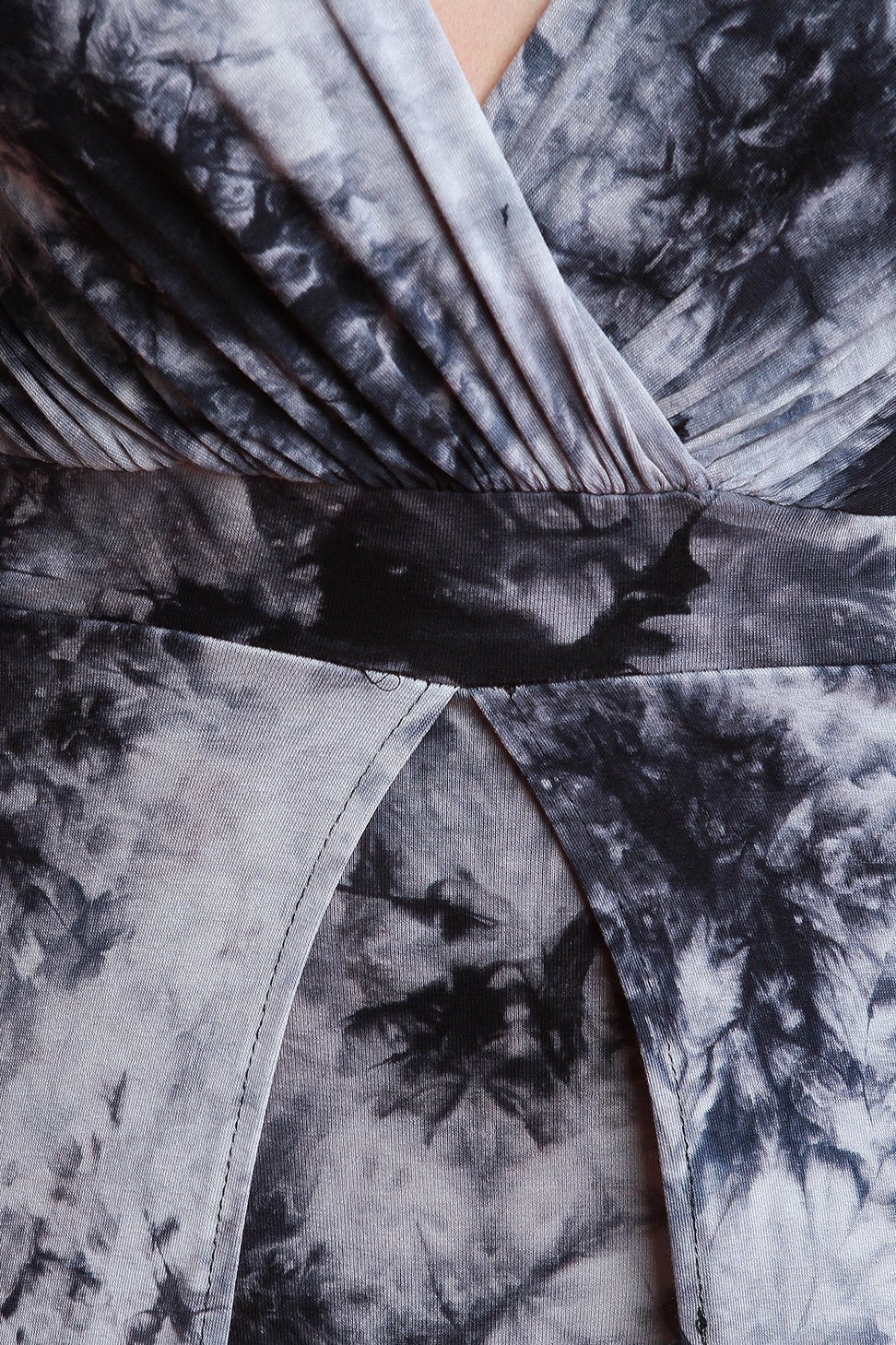 Tie Dye Open Front Crisscross Back Bodysuit Maxi Dress