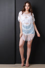 Loose Crochet Knit Fringe Cover Up Top - NoveltyOne