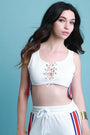 Striped Sides Lace Up Crop Top