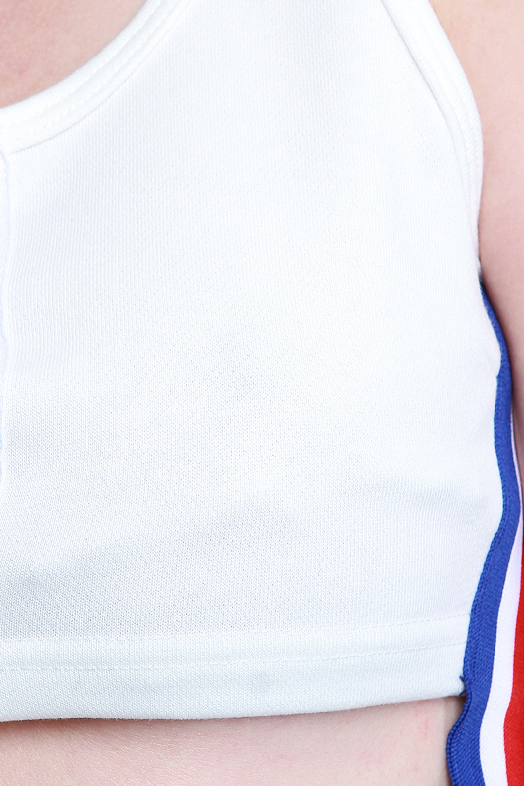 Striped Sides Lace Up Crop Top