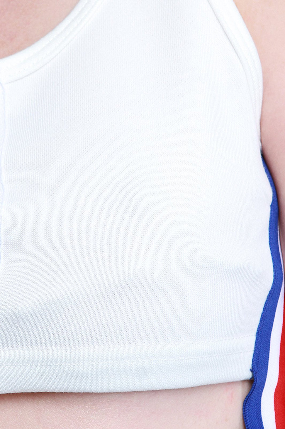 Striped Sides Lace Up Crop Top