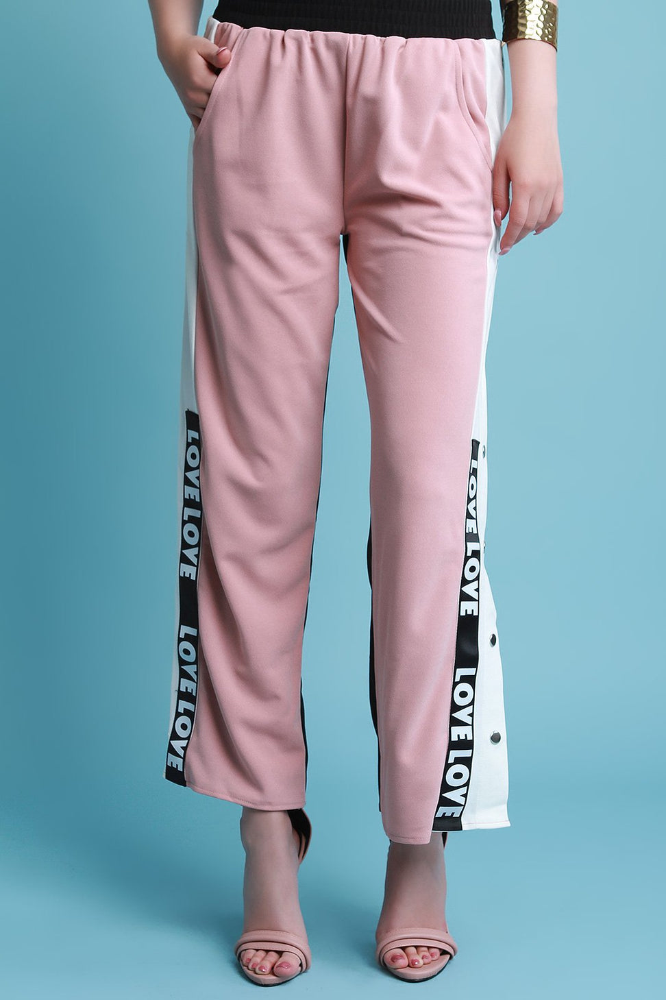 Love Color Block Button-Up Mid Rise Pants