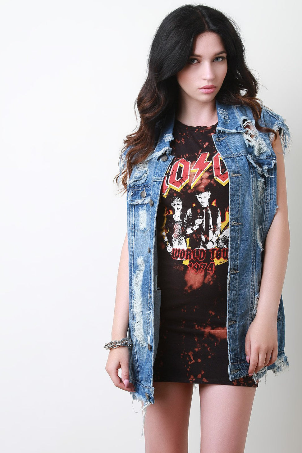 Distressed Boyfriend Denim Vest - NoveltyOne