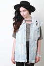 Distressed Boyfriend Denim Vest - NoveltyOne