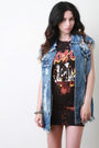 Distressed Boyfriend Denim Vest - NoveltyOne