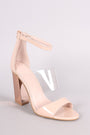 Triple Straps Clear Open Toe Chunky Metallic Heel