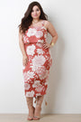 Floral Square Neck Tiered Midi Dress