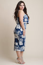 Floral Square Neck Tiered Midi Dress