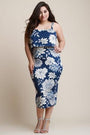 Floral Square Neck Tiered Midi Dress