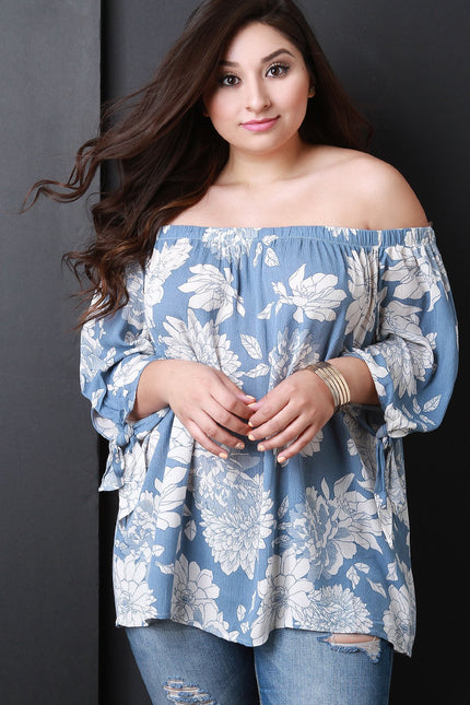 Floral Bardot Quarter Sleeves Top - NoveltyOne
