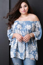 Floral Bardot Quarter Sleeves Top - NoveltyOne