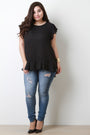 Ruffle Trim High Low Top